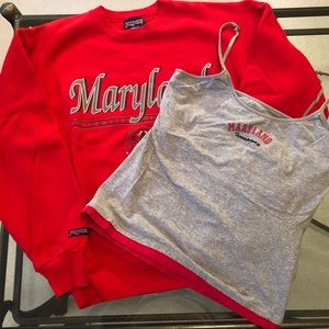 U of MD gear, EUC. Jan sport sweatshirt and Terrapins cami with shelf bra.
